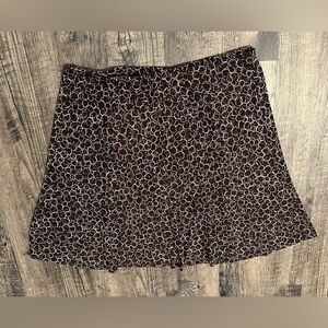 Merona Brown and White Patterned A-Line Skirt